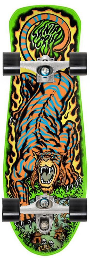 Santa Cruz Salba Tiger Reissue x Carver Custom Surf Skate Skateboard C7 - 10.3