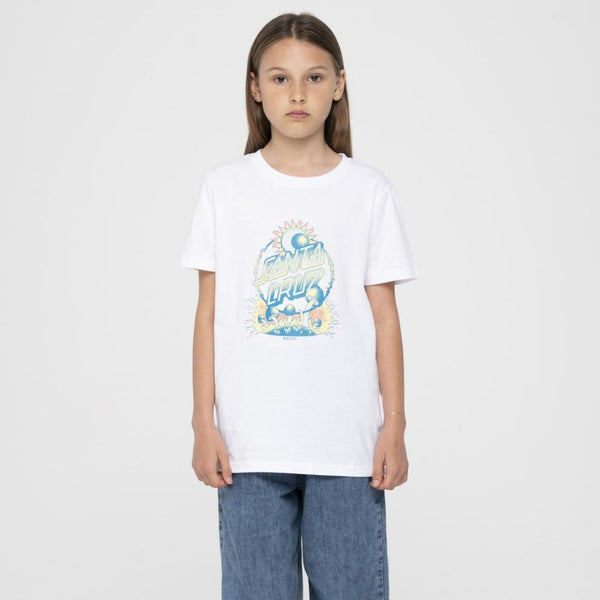 Santa Cruz Youth T-Shirt Dark Arts Dot Front T-Shirt - White - Skatewarehouse.co.uk