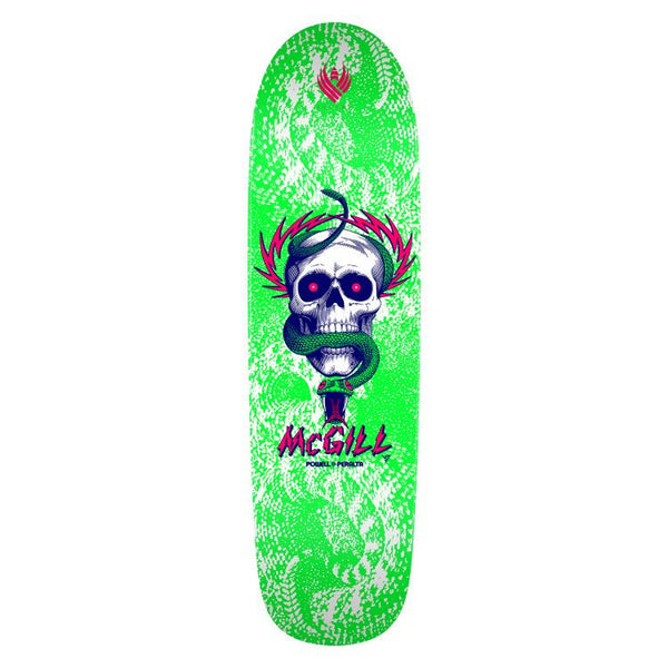 Powell Peralta Mike McGill • Skull & Snake '' FLIGHT • Green / White Skateboard Deck - 8.97