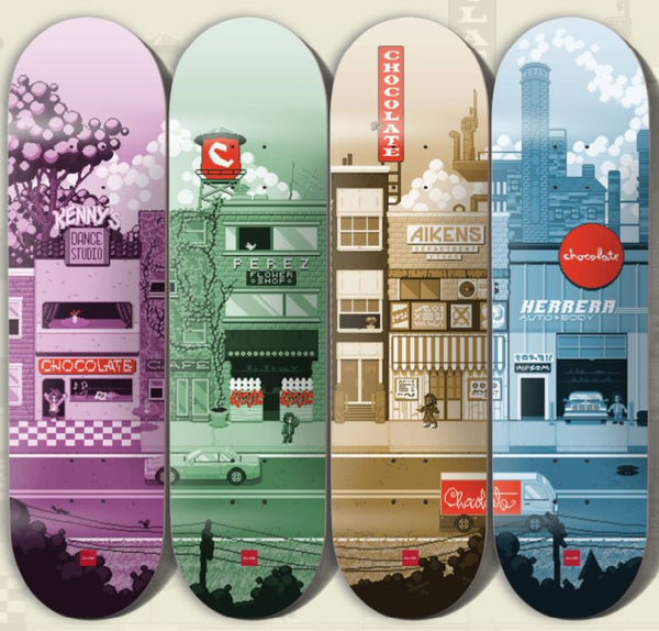 Chocolate Skateboard Pixel City Carl Aikens Skateboard Deck - 8.0