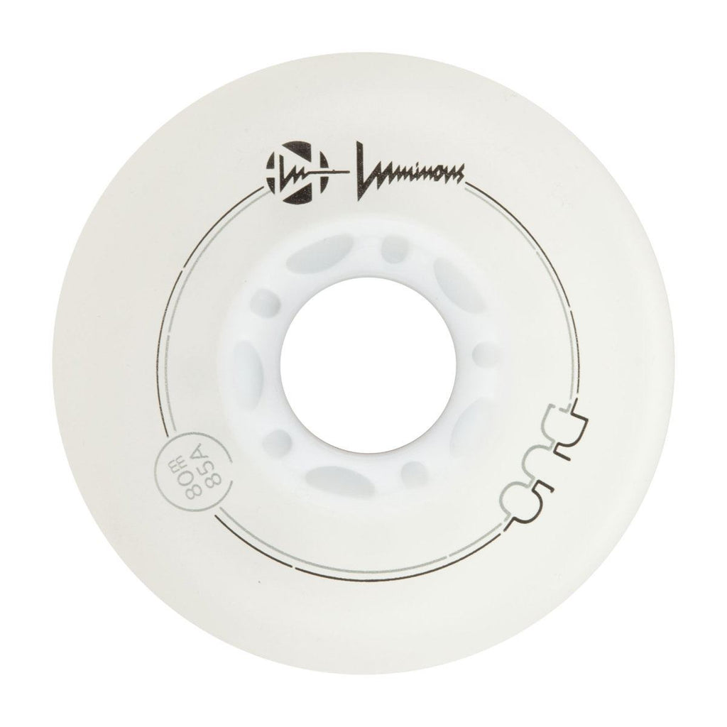 Luminous Duo LED Inline Wheel - White / Blue - 80mm / 85a (Set of 4)