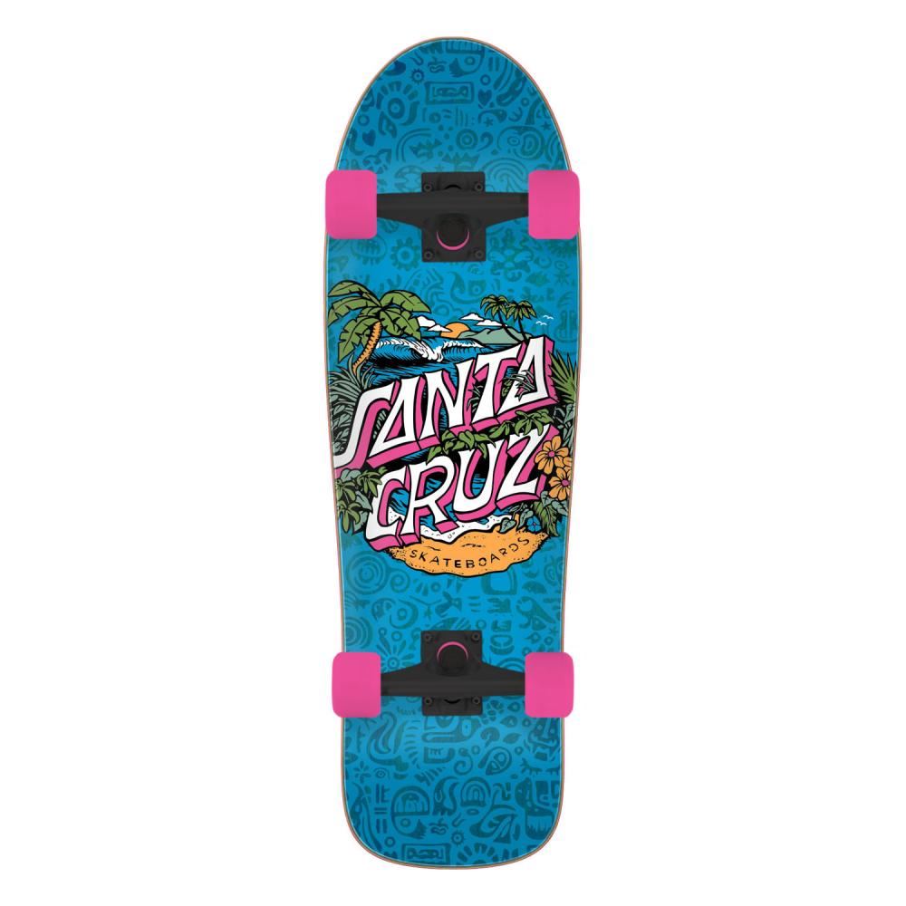 Santa Cruzer Aloha Dot Shaped Complete Skateboard - 9.7" - Skatewarehouse.co.uk