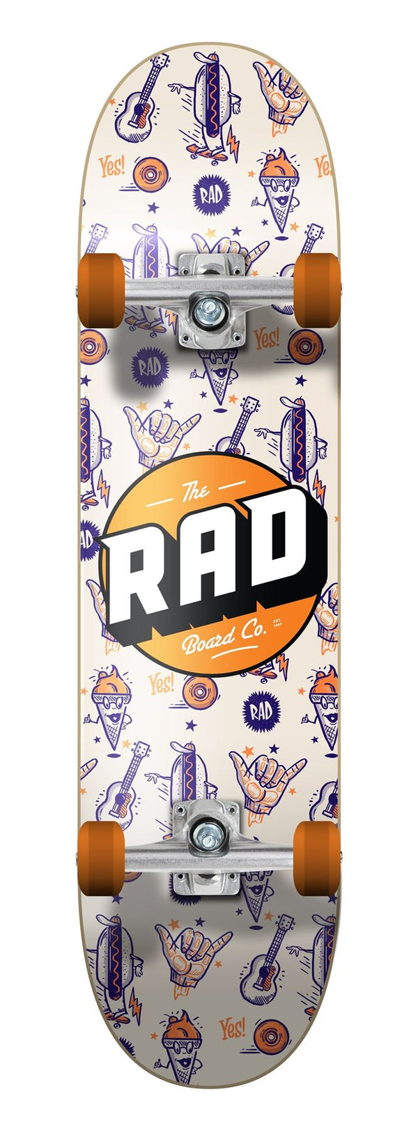 Rad Wallpaper  Dude Crew Complete Skateboard Orange 7.75