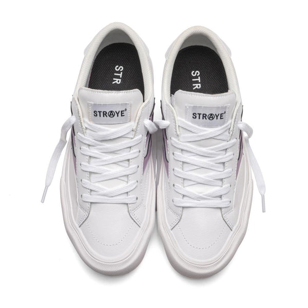Straye Footwear Logan - Flame White / Lavender Leather - Skatewarehouse.co.uk