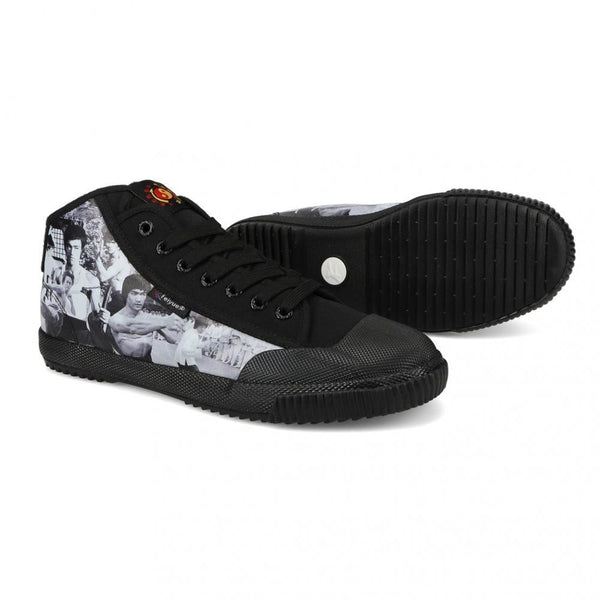 Feiyue Footwear Feiyue x Bruce Lee 1920 Mid Martial Arts/Gym/Lifing Shoes - Black / Montage - Skatewarehouse.co.uk
