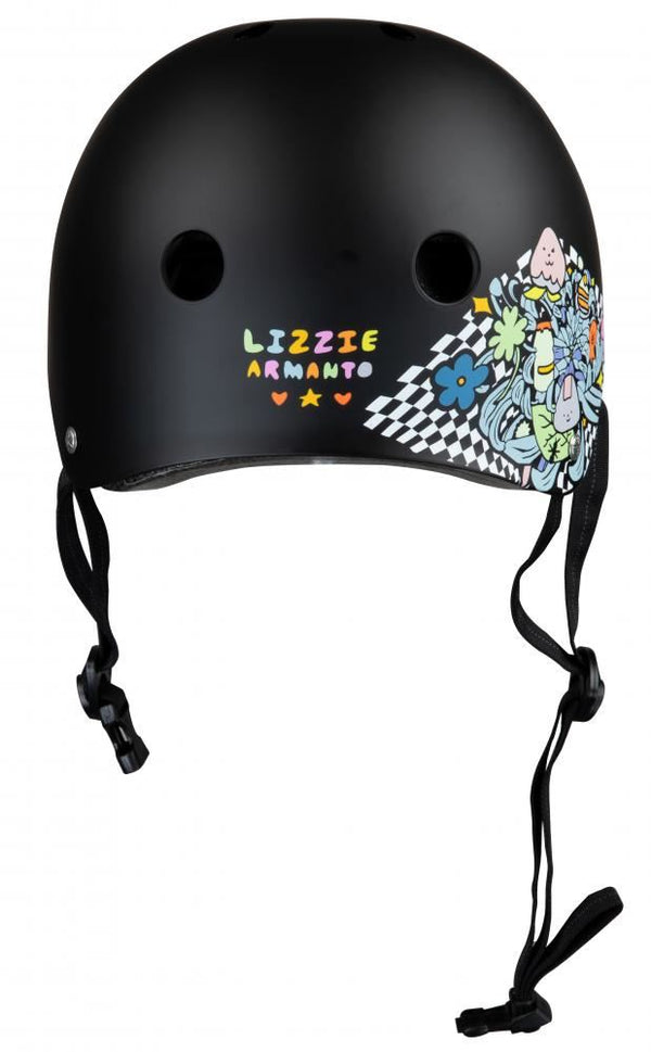 187 Killer Pads Certified Helmet Lizzie - Black / Floral - Skatewarehouse.co.uk