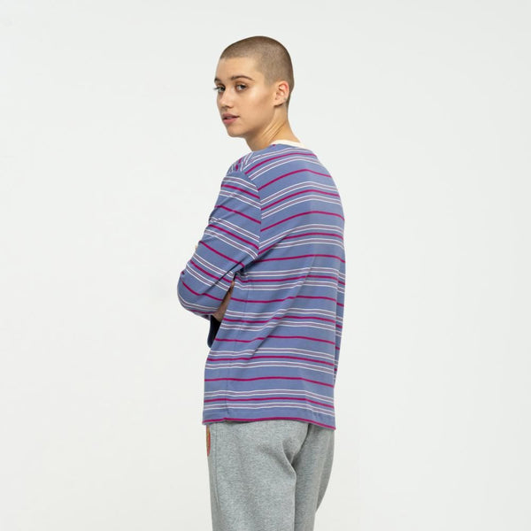Santa Cruz Womens L/S T-Shirt Other Dot Chest L/S T-Shirt - Violet Stripe - Skatewarehouse.co.uk