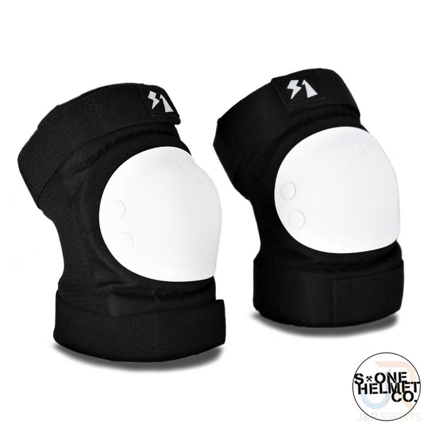 S1 Park Elbow Pads - Black w / White Caps
