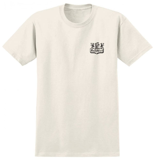 Antihero T-Shirt Coat Of Arms - Cream / Black - Skatewarehouse.co.uk