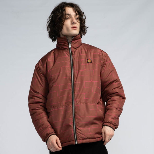 Santa Cruz Jacket Mimic Reversible - Black / Brick - Skatewarehouse.co.uk
