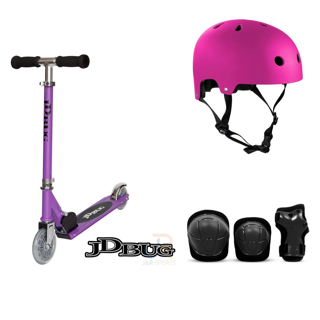 JD Bug Jr Street Scooter - Purple Matt Bundle - SFR Helmet & Pads