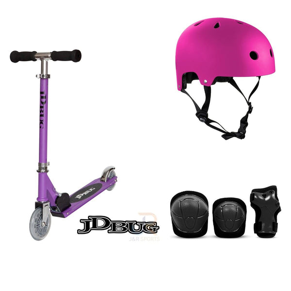 JD Bug Jr Street Scooter - Purple Matt Bundle - SFR Helmet & Pads
