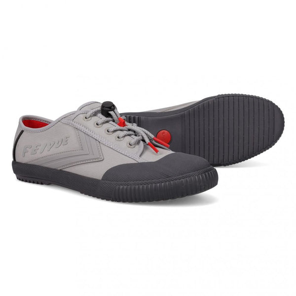 Feiyue Footwear Fe Lo 1920 EXO Martial Arts/Gym/Lifing Shoes - Neutral Grey / Pewter / Fiery Red - Skatewarehouse.co.uk