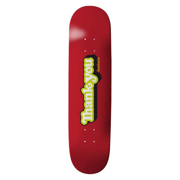 Thank You Center Logo Red Skateboard Deck - 8.0