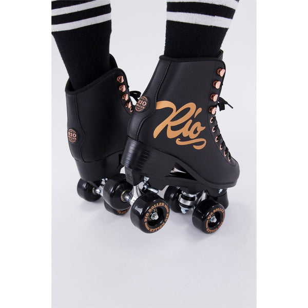 Rio Roller Rose Quad Skates - Rose Black - Skatewarehouse.co.uk