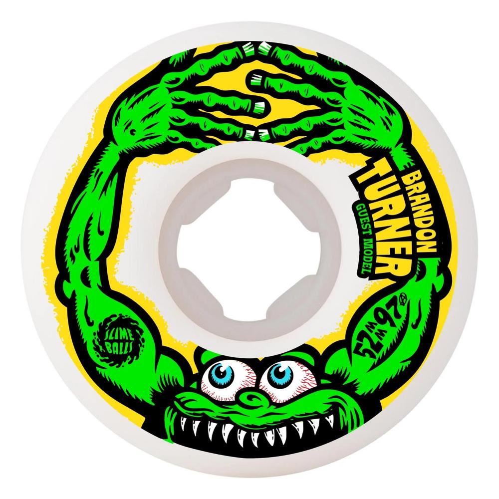 Slime Balls Skateboard Wheels Brandon Turner Guest Chubs 97a - White - Skatewarehouse.co.uk