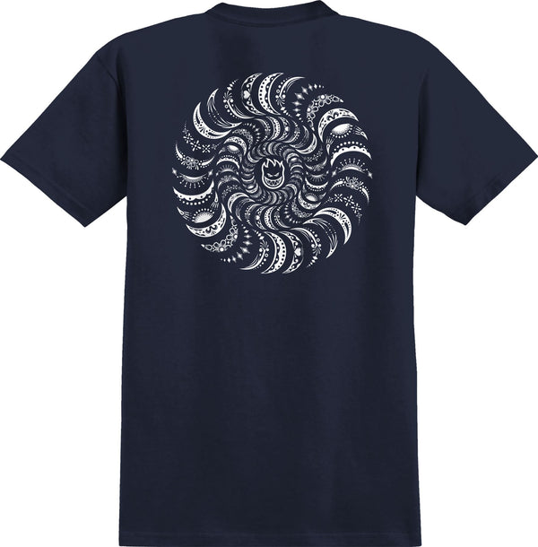 Spitfire Classic Swirl Paisley Tee (True Navy W / White Prints) - S