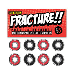 Fracture Premium ABEC 5 Red / Black Skateboard Bearings
