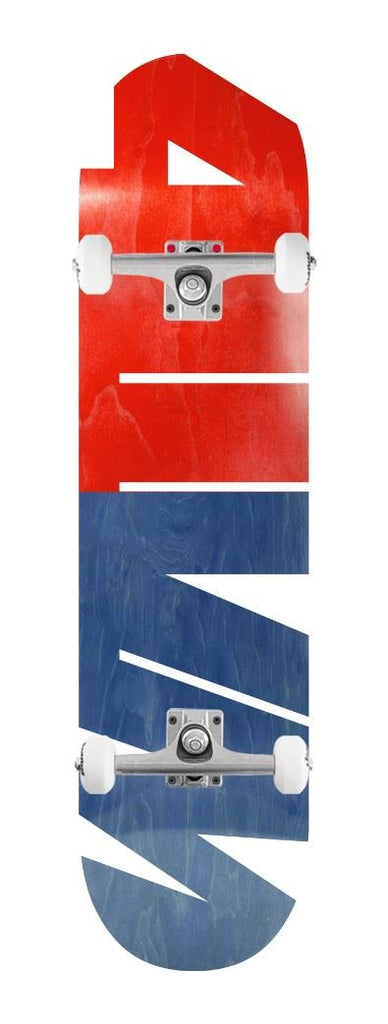 411 Cut Out EX7 Red / Blue x Venom Custom Complete Skateboard - 8"