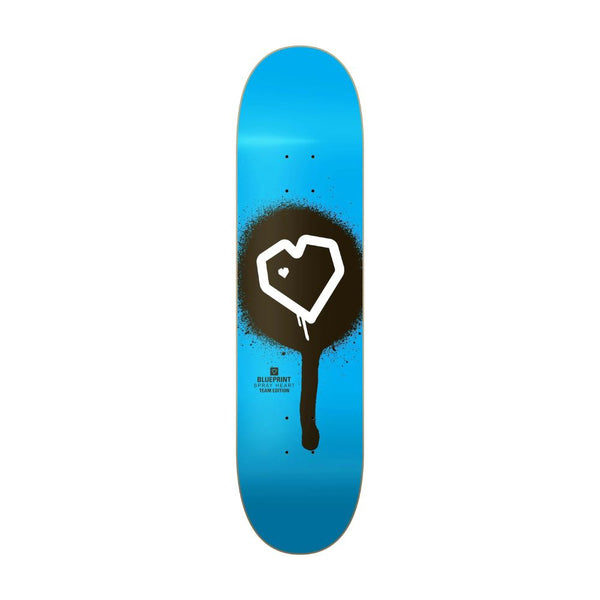 Blueprint Spray Heart Blue Skateboard Deck - 8.0