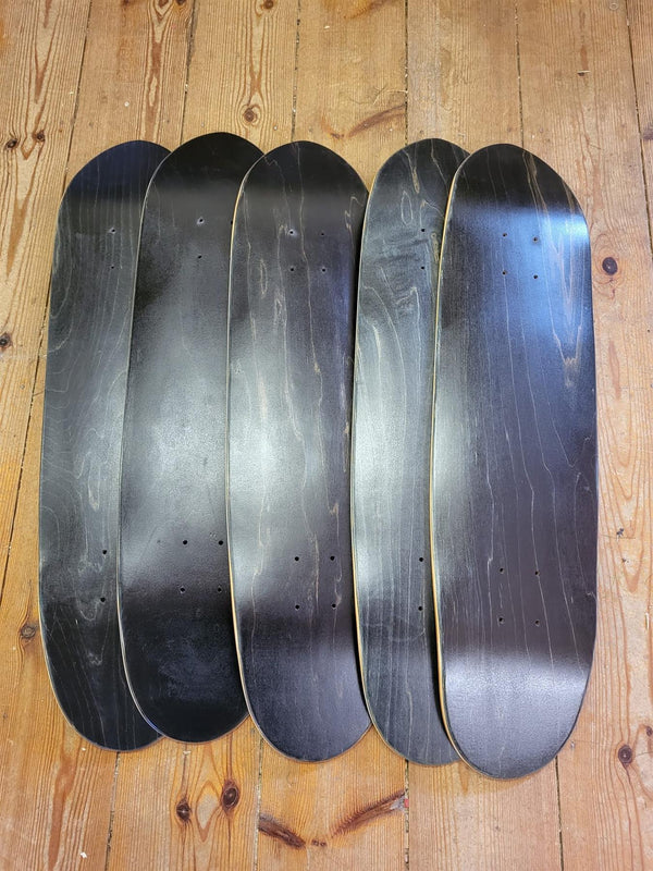 Venom Varnished Blank Skateboard Decks - Black Stain, Maple Wood, Perfect for Custom Art, DIY Projects, and Furniture - Cruiser Shape - Skatewarehouse.co.uk