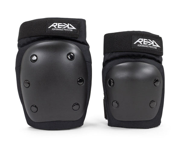 REKD Youth Heavy Duty Skateboard Skate Scooter BMX Double Pad Set - Black / Black - Skatewarehouse.co.uk