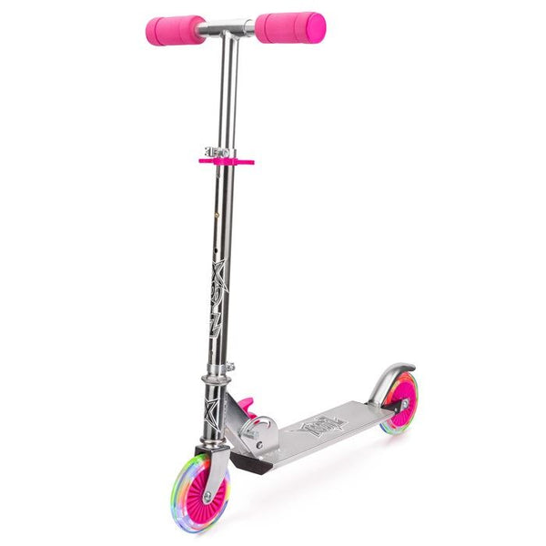 Xootz Folding Scooter Led Wheels - Pink