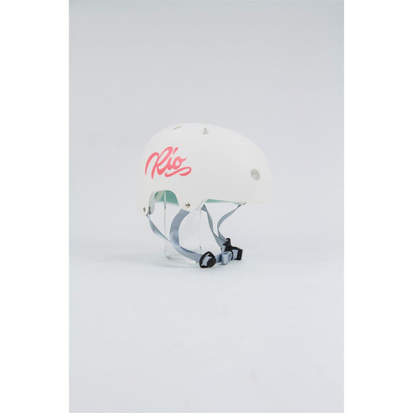 Rio Roller Script Skate Helmet - Matt White - Skatewarehouse.co.uk