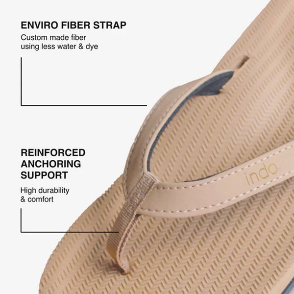Indosole - Womens Flip Flops - ESSNTLS - Soil Light Shoes