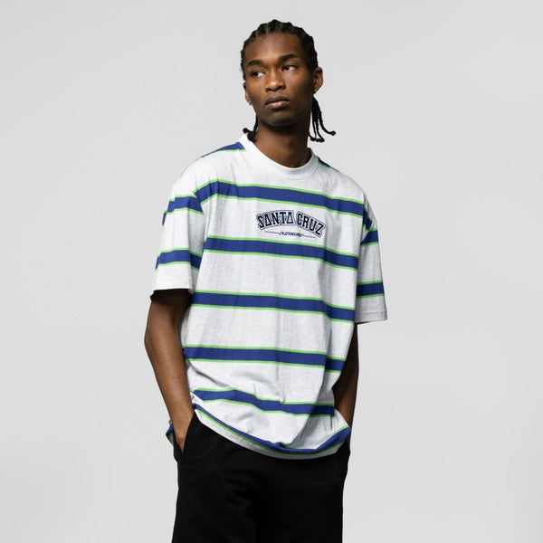 Santa Cruz T-Shirt Collegiate SC Stripe - Heather Stripe - Skatewarehouse.co.uk