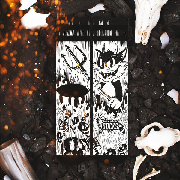 American Socks Evil Cat - Mid High Socks