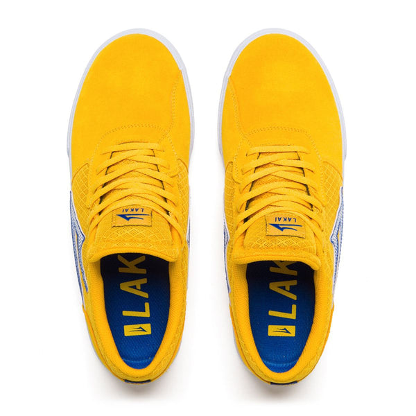Lakai Cardiff Skate Shoes - Gold / Blue - Skatewarehouse.co.uk