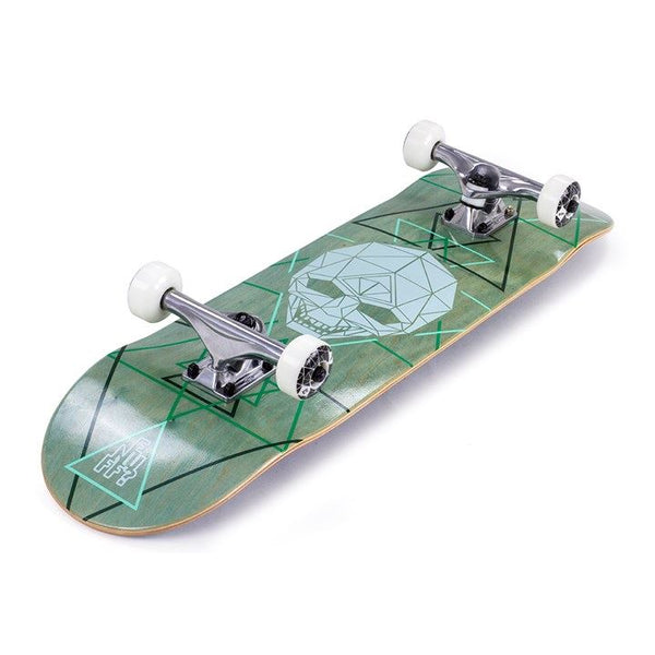 Enuff Geo Skull Green Complete Skateboard Bundle - SFR Helmet & Pads - 8.0