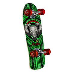 Powell MINI Vallely Baby Elephant • Black / Green • 59mm x 80a Cruiser Skateboard Wheels • Shape • x Complete Skateboard - 8.0" - Skatewarehouse.co.uk