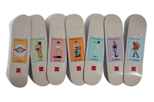 Chocolate Skateboard Loteria Card El Hefe Vincent Alvarez Skateboard Deck - 8.25