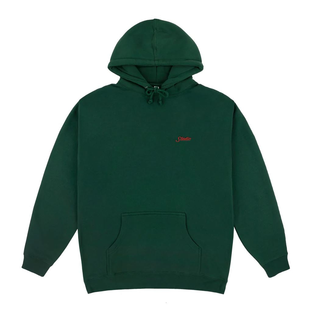 Studio Skateboards Script Hoodie Forest - Skatewarehouse.co.uk