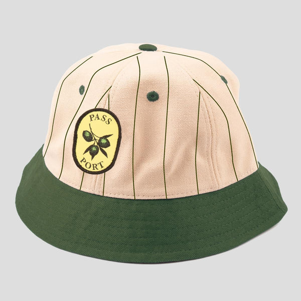 Pass~Port Olive Stripe 6 Panel Bucket Cap (Moss) - M