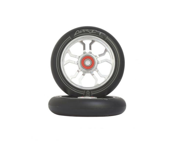 Grit 10R 110mm Black / Silver Metallic (Pair) Scooter Wheels