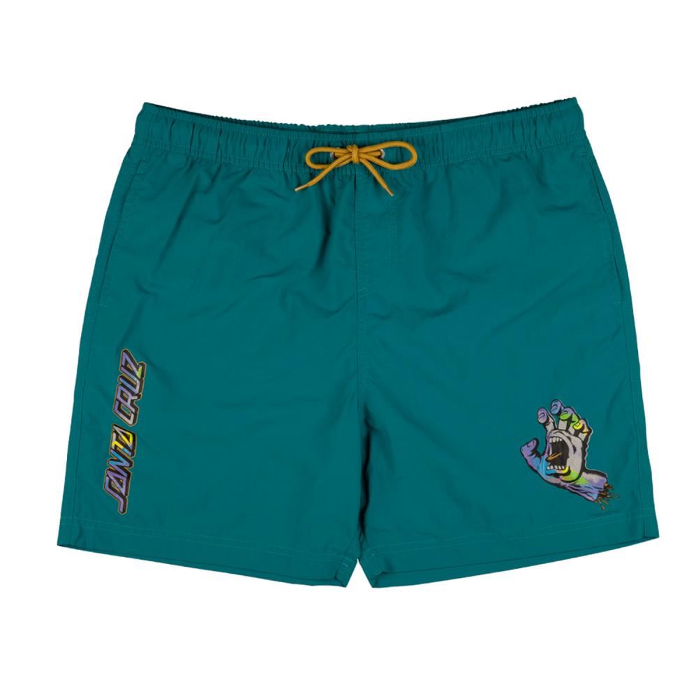 Santa Cruz Swim Shorts Holo Hand Swim Short - Verdigris Holo - Skatewarehouse.co.uk