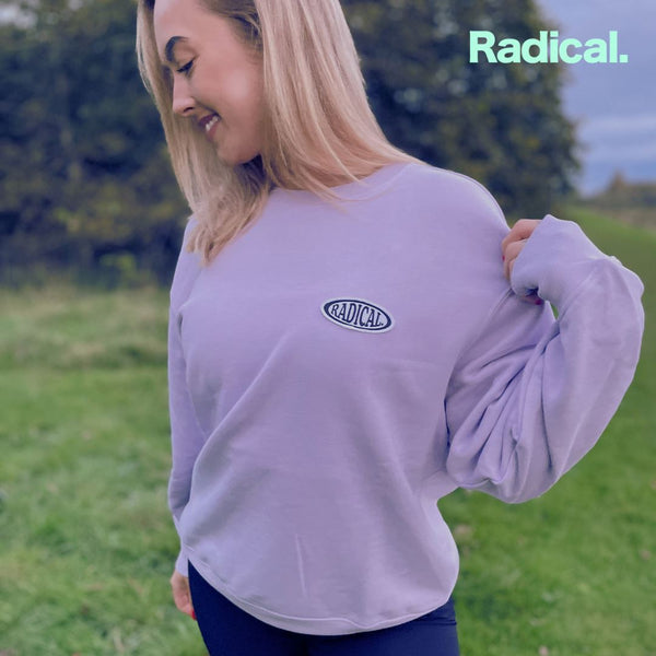 Radical. Logo Patch Unisex Sweatshirt - Lilac - Skatewarehouse.co.uk