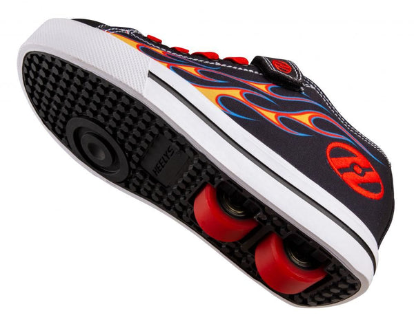 Heelys X2 Snazzy X2  - Black / Yellow / Red Flame - Skatewarehouse.co.uk