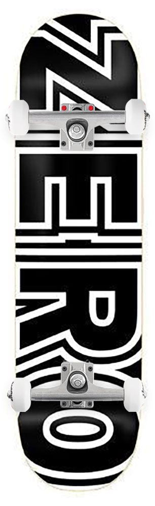 Zero Skateboard Bold Black White x Venom Custom Complete Skateboard - 8.0
