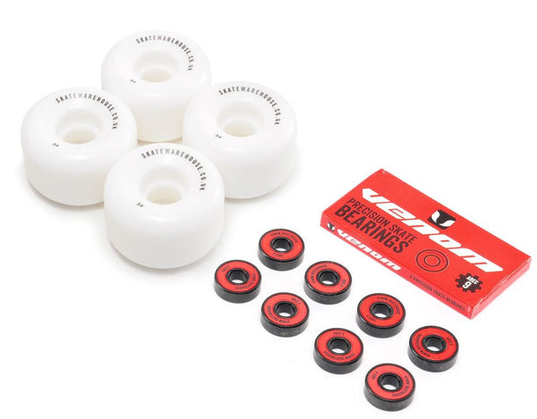 Skatewarehouse Conical Skateboard Wheels & Venom ABEC 9 Bearings Pack - Skatewarehouse.co.uk