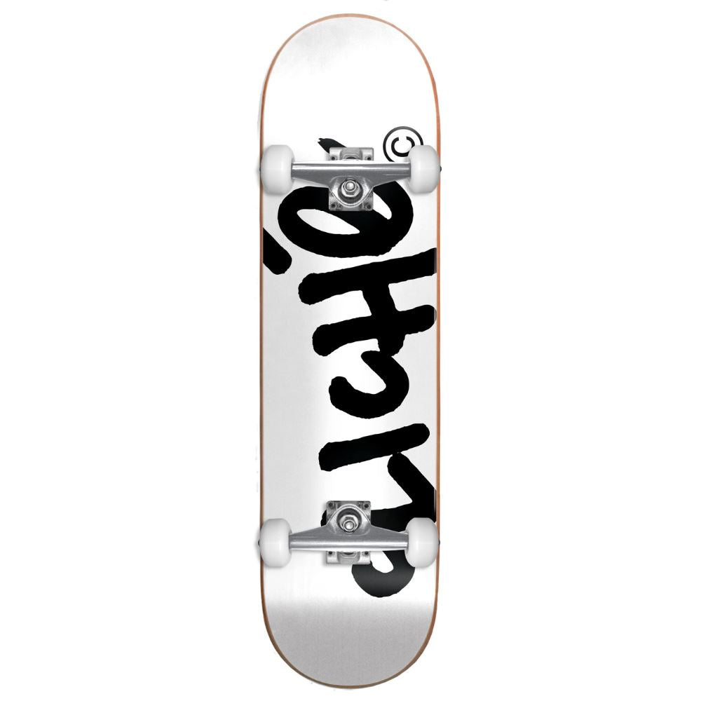 Cliché Handwritten White / Black Complete Skateboard - 8.5"