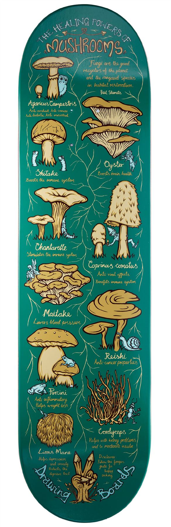 Drawing Boards Shroom Skateboard Deck - 8.0