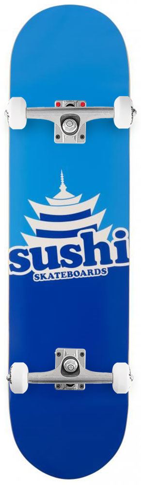 Sushi Pagoda Logo Blue Custom Complete Skateboard - 8.0" - Skatewarehouse.co.uk