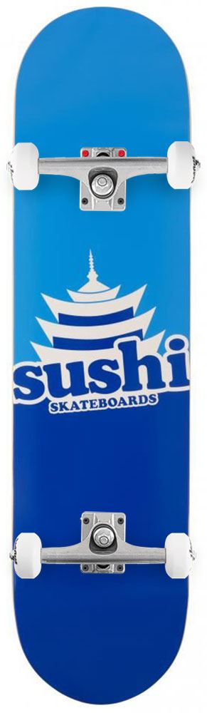 Sushi Pagoda Logo Blue Custom Complete Skateboard - 8.0