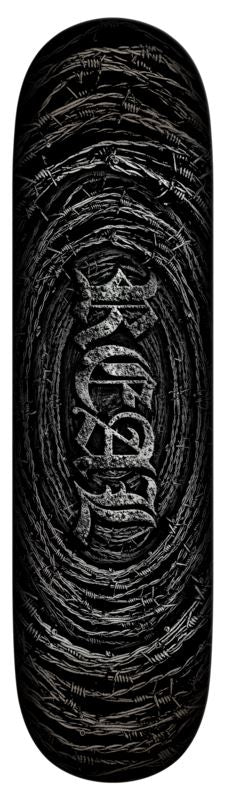 Real Dbx Team Barbed Wire Foil Oval (Silver) Skateboard Deck - 8.12"