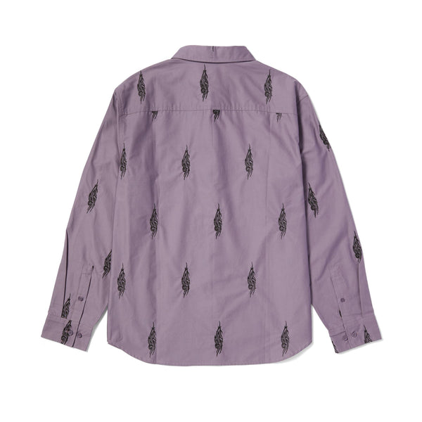 Larkin Embroidered Work Shirt (Dust Purple)