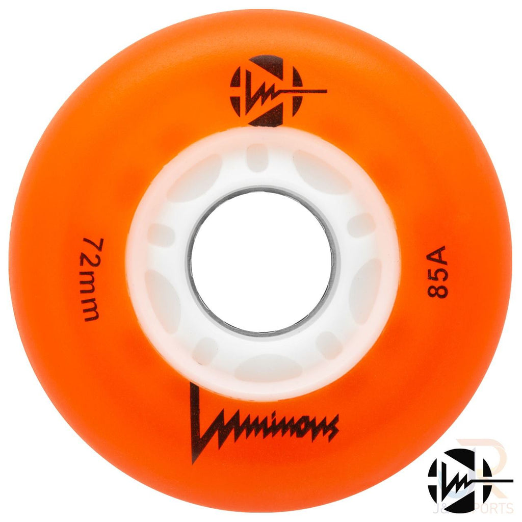 Luminous Led Inline Wheel (Set of 4 Wheels) - Orange - 72Mm/85A - Skatewarehouse.co.uk